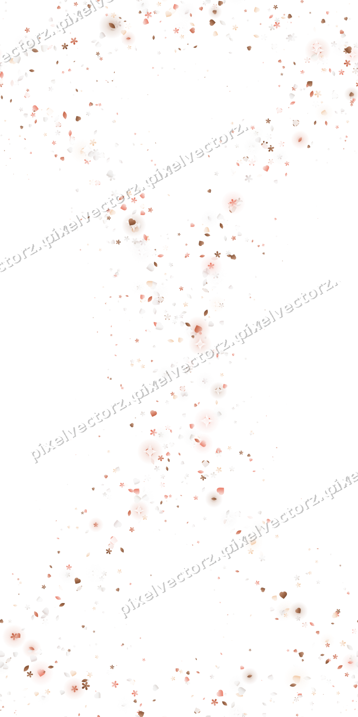Nahtloser Glitzerkranz aus Herzen und Blüten auf transparentem Grund