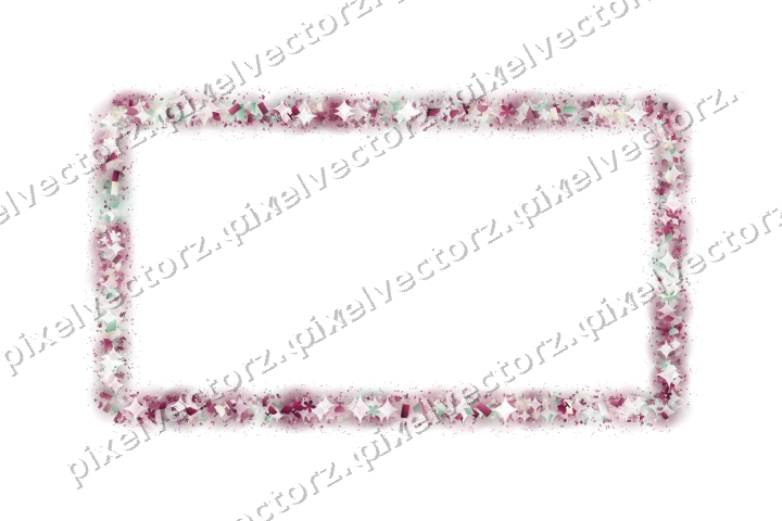 Nahtloser Glitzerrahmen in Dunkelrosa und Grün auf transparentem Grund