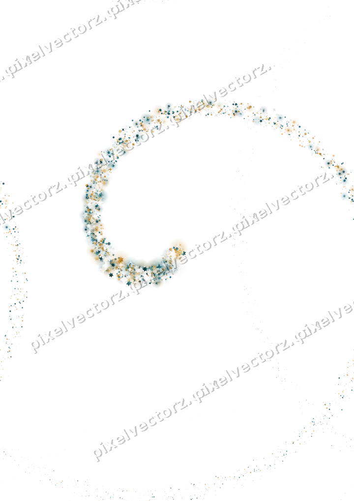 Nahtlose Glitzerspirale aus Sternen auf transparentem Grund