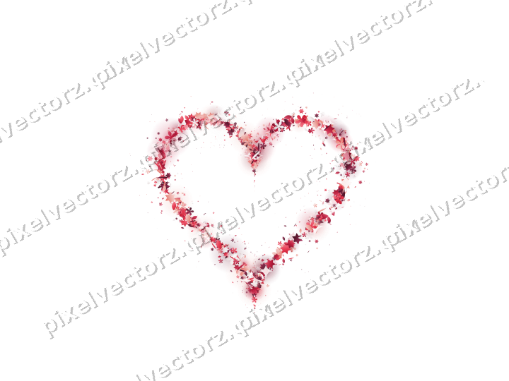 Nahtloses Glitzerherz aus Sternen und Blüten auf transparentem Grund