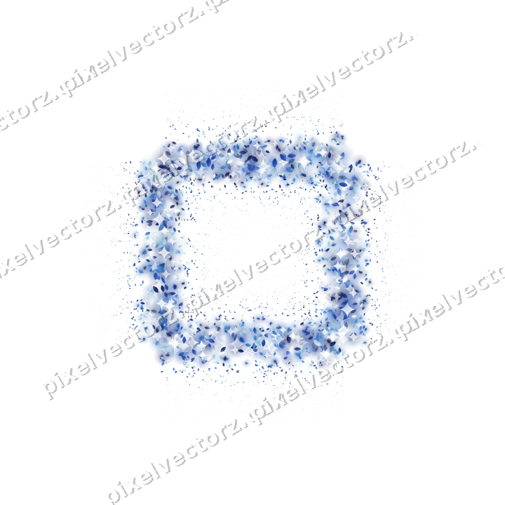Nahtloser Glitzerrahmen aus Tropfen in Blau auf transparentem Grund