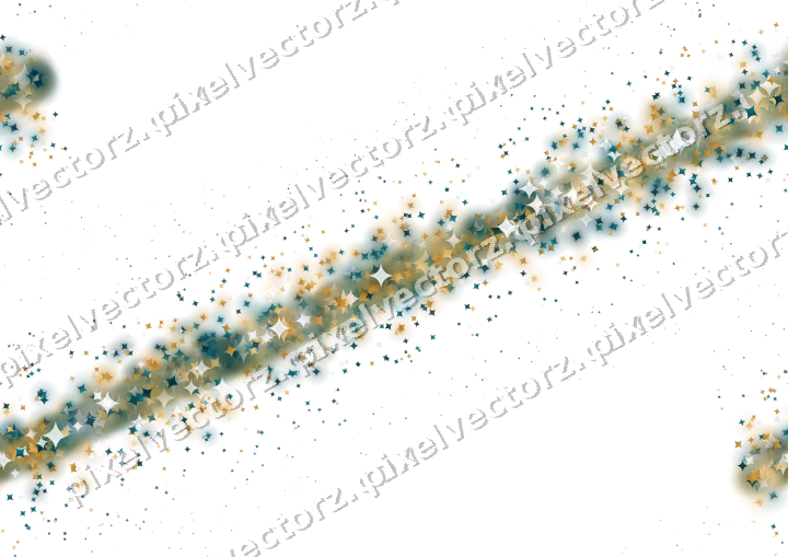 Nahtloses Glitzerband aus Funken in Bernstein auf transparentem Grund