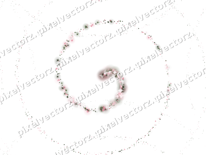 Nahtlose Glitzerspirale aus Funken in Rosa auf transparentem Grund