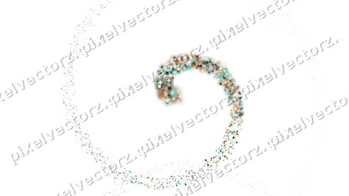 Nahtlose Glitzerspirale aus Sternen und Funken auf transparentem Grund