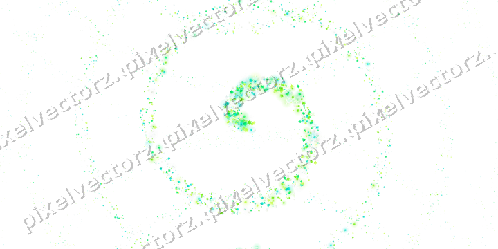 Nahtlose Glitzerspirale aus Sternen in Grün auf transparentem Grund