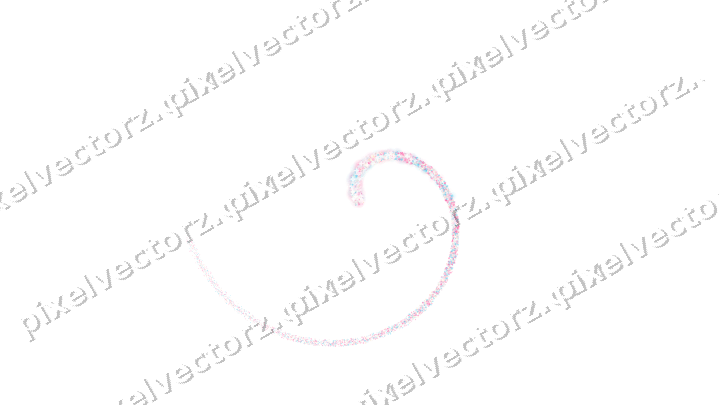 Nahtlose Glitzerspirale aus Blüten in Rosa auf transparentem Grund