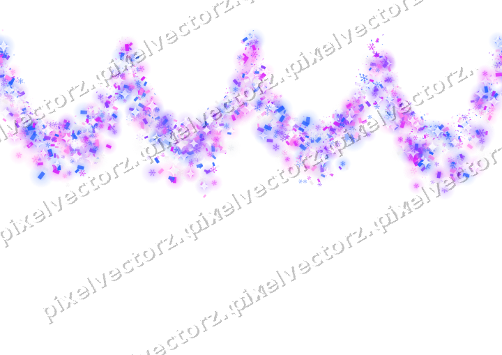 Nahtlose Glitzergirlande in Violett und Blau auf transparentem Grund