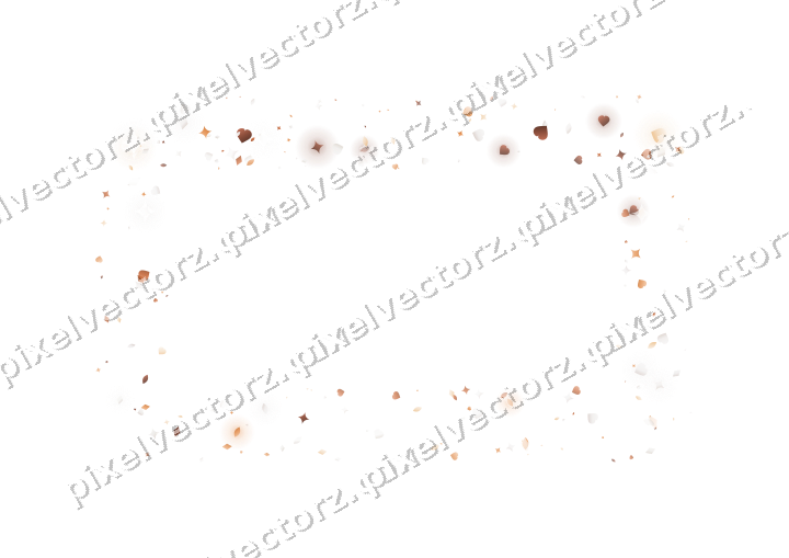 Nahtloser Glitzerrahmen aus Funken und Herzen auf transparentem Grund