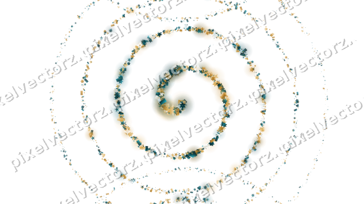 Nahtlose Glitzerspirale in Bernstein auf transparentem Grund