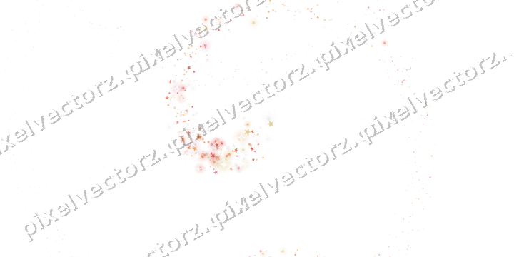 Nahtlose Glitzerspirale aus Sternen in Rot auf transparentem Grund