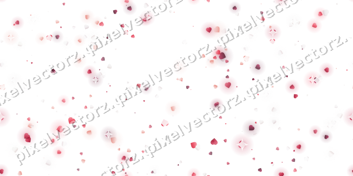 Nahtlose Glitzerstreuung aus Herzen in Rosa auf transparentem Grund