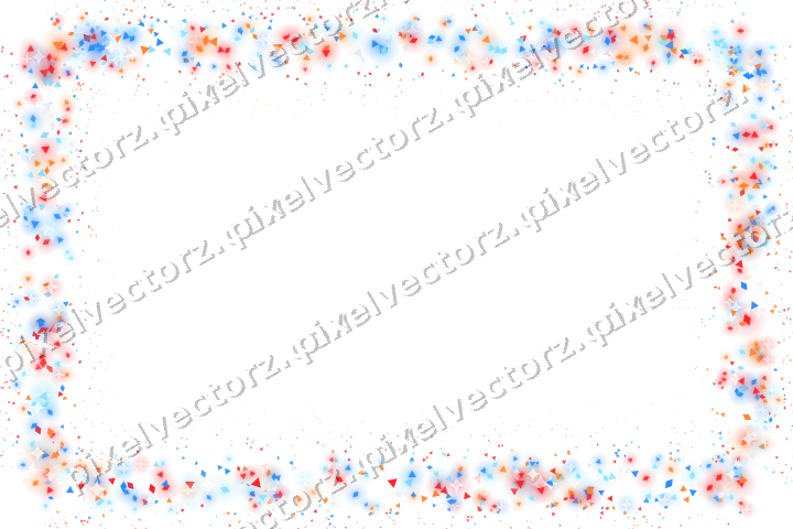 Nahtloser Glitzerrahmen in Blau und Rot auf transparentem Grund