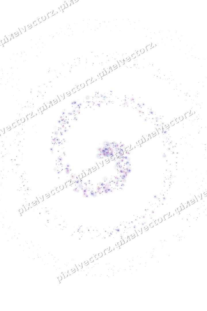 Nahtlose Glitzerspirale aus Blüten und Ringen auf transparentem Grund
