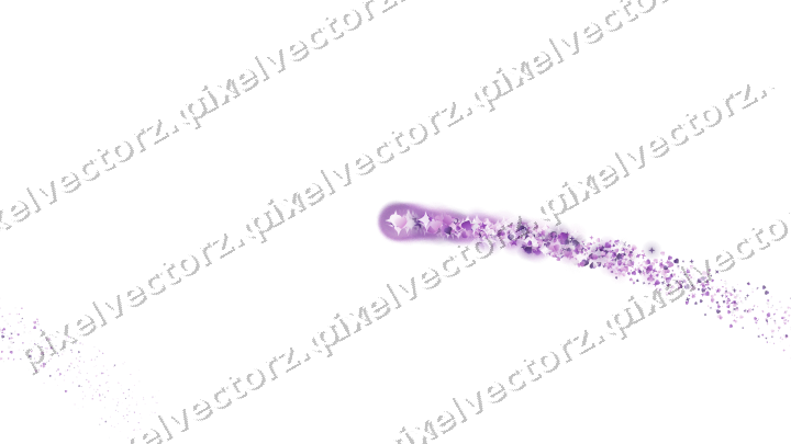 Nahtloser Sternenschweif in Violett auf transparentem Grund