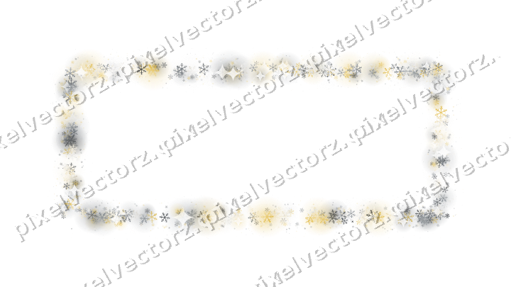 Nahtloser Glitzerrahmen aus Schneeflocken auf transparentem Grund