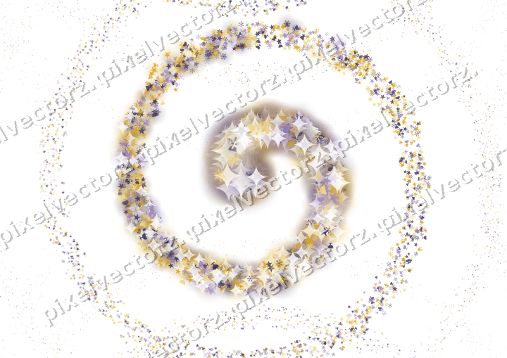 Nahtlose Glitzerspirale in Bernstein auf transparentem Grund