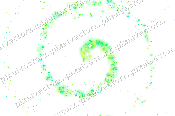 Nahtlose Glitzerspirale in Grün und Limette auf transparentem Grund