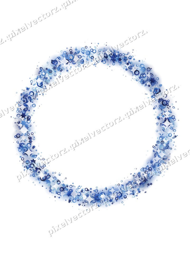Nahtloser Glitzerkranz aus Sternen und Ringen auf transparentem Grund