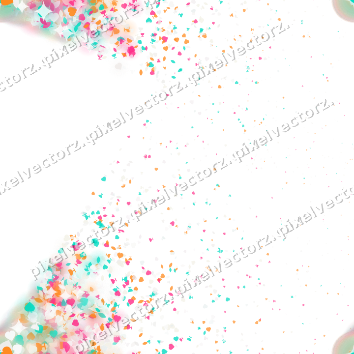 Nahtloser Glitzerfächer aus Herzen und Tropfen auf transparentem Grund