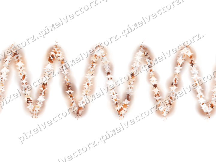 Nahtlose Glitzerwelle aus Sternen und Konfetti auf transparentem Grund