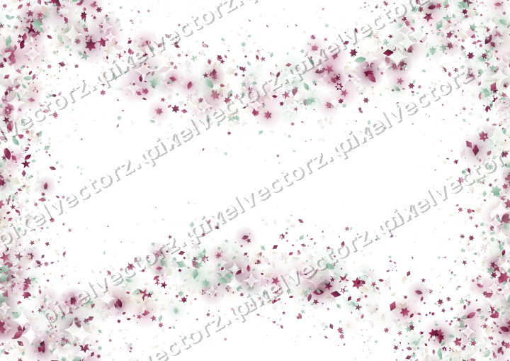 Nahtloser Glitzerkranz aus Sternen und Tropfen auf transparentem Grund