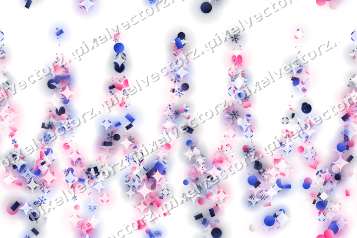 Nahtlose Glitzergirlande in Rosa und Blau auf transparentem Grund