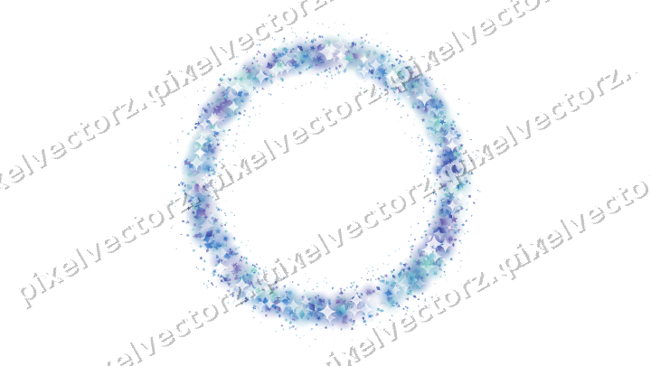 Nahtloser Glitzerkranz aus Sternen und Funken auf transparentem Grund