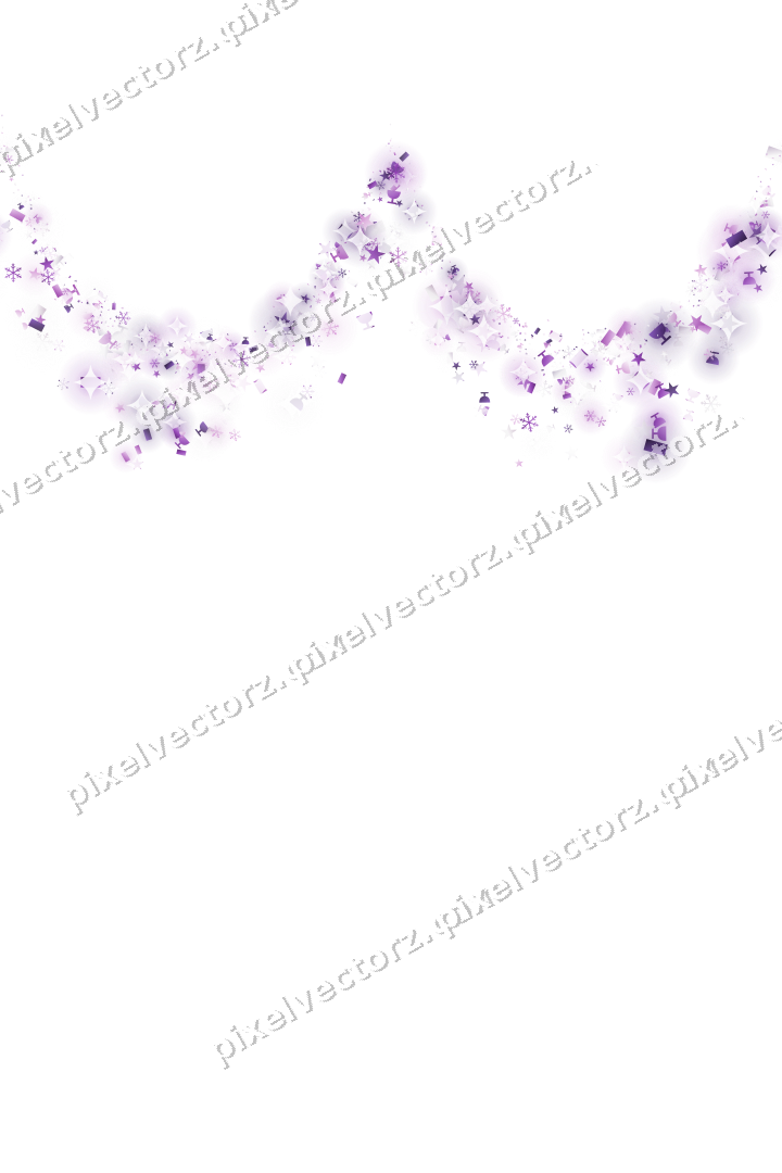 Nahtlose Glitzergirlande in Violett auf transparentem Grund