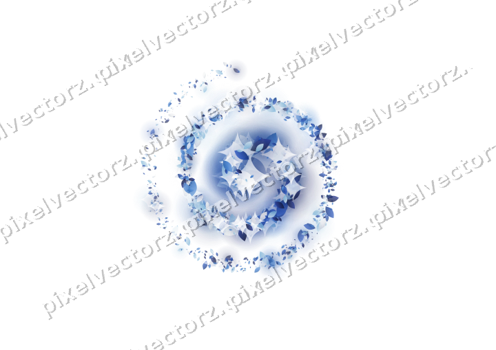 Nahtlose Glitzerspirale aus Tropfen in Blau auf transparentem Grund