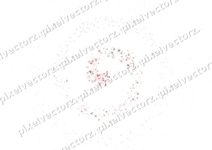 Nahtlose Glitzerspirale aus Sternen in Rot auf transparentem Grund
