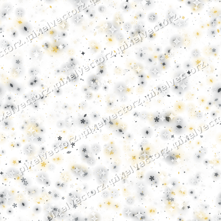 Nahtlose Glitzerstreuung aus Funken und Blüten auf transparentem Grund