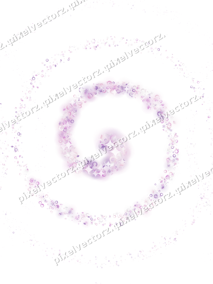 Nahtlose Glitzerspirale in Magenta und Violett auf transparentem Grund