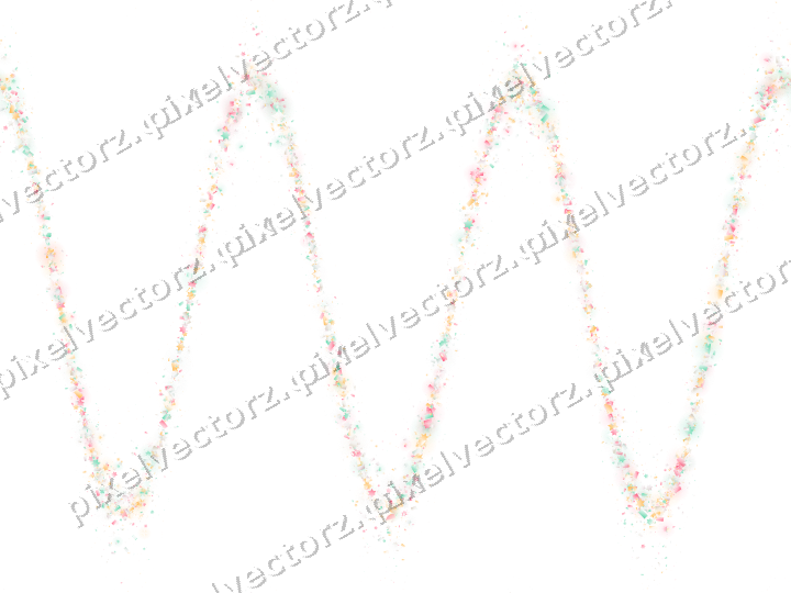 Nahtlose Glitzerwelle aus Sternen und Konfetti auf transparentem Grund