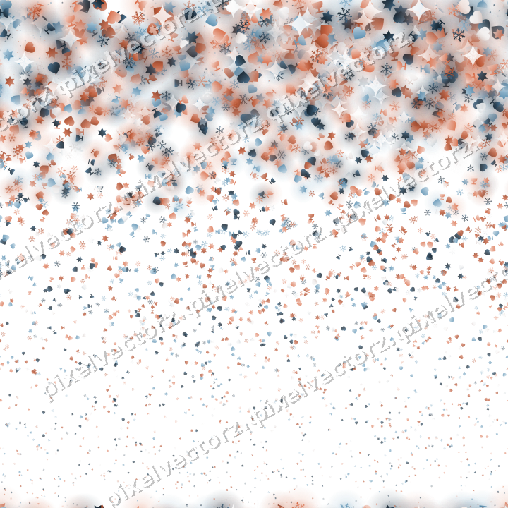 Nahtloser Glitzerregen in Orange und Türkis auf transparentem Grund