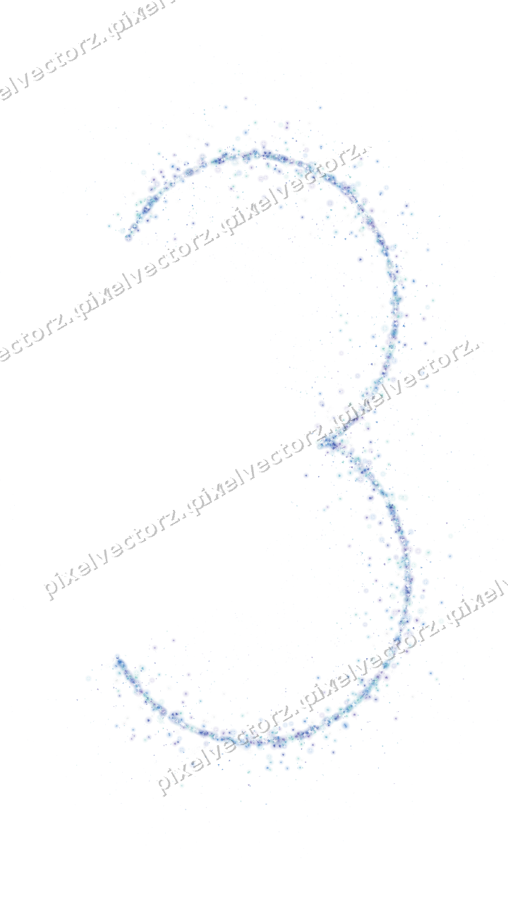 Nahtlose Glitzerzahl 3 in Blau und Türkis auf transparentem Grund