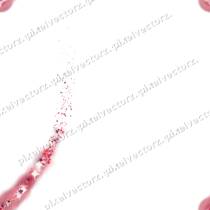Nahtloser Sternenschweif in Rosa und Rot auf transparentem Grund