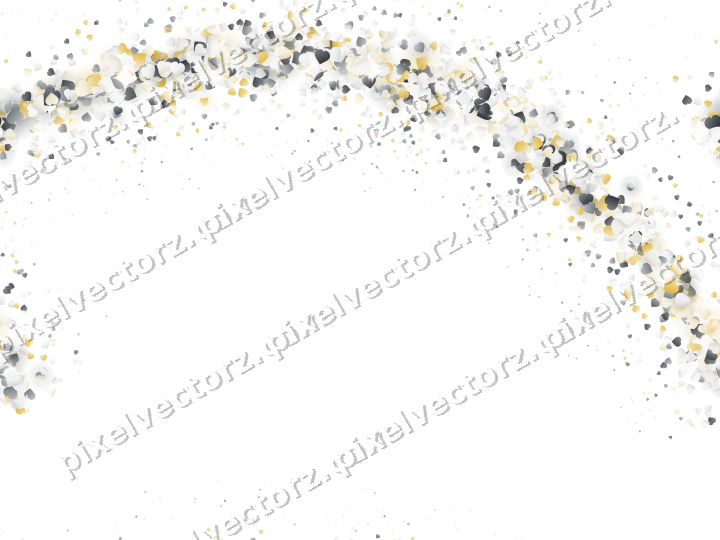 Nahtloser Glitzerbogen aus Herzen in Bernstein auf transparentem Grund