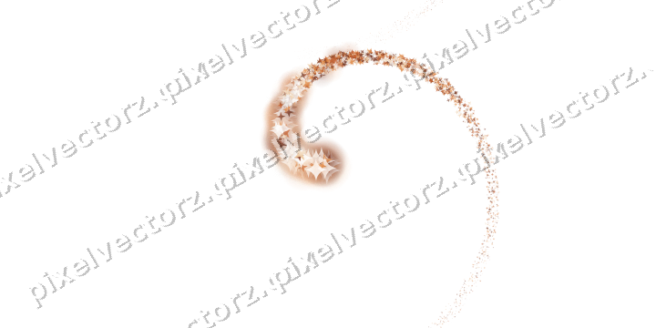 Nahtlose Glitzerspirale aus Sternen auf transparentem Grund