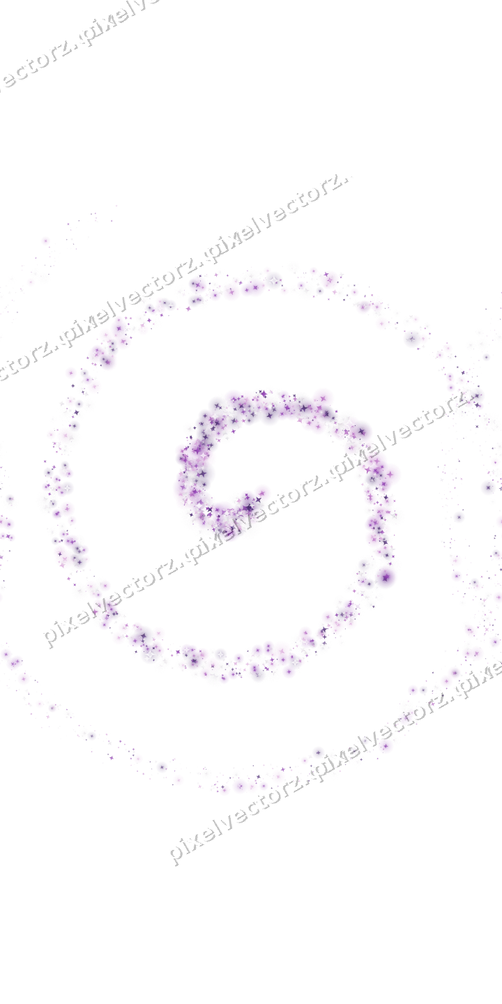 Nahtlose Glitzerspirale aus Sternen und Funken auf transparentem Grund