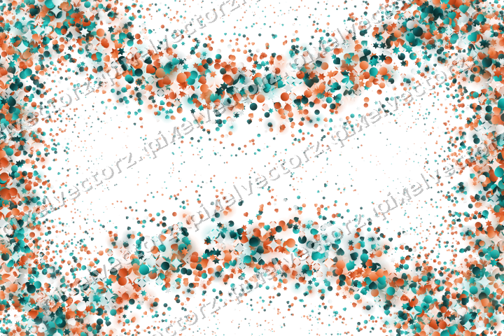 Nahtloser Glitzerkranz aus Sternen und Herzen auf transparentem Grund
