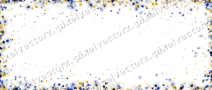 Nahtlose Glitzervignette in Bernstein und Blau auf transparentem Grund