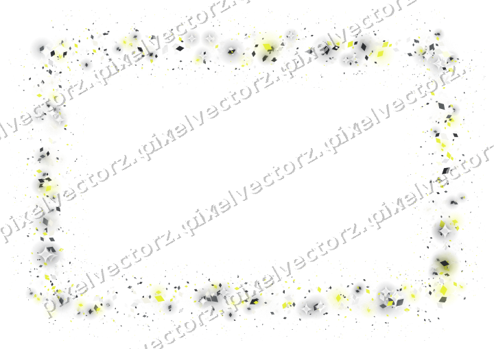 Nahtloser Glitzerrahmen aus Rauten in Gelb auf transparentem Grund