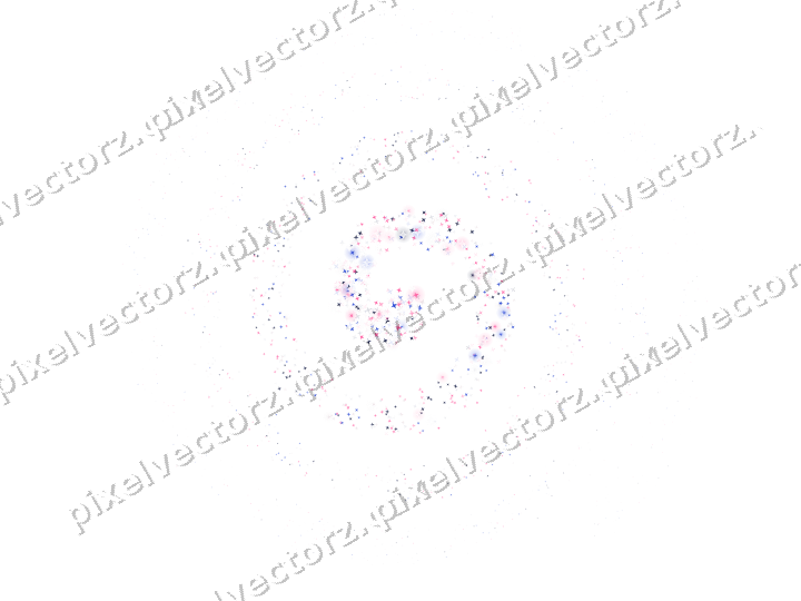 Nahtlose Glitzerspirale aus Sternen in Rosa auf transparentem Grund