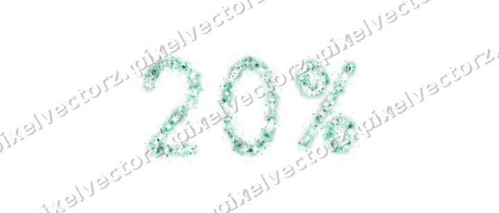 Nahtlose Glitzerzahl 20% auf transparentem Grund