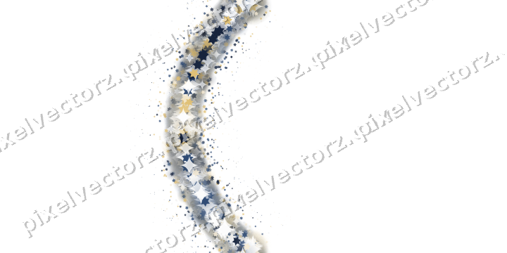 Nahtloser Glitzerbogen aus Sternen auf transparentem Grund