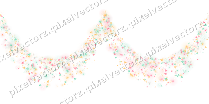Nahtlose Glitzergirlande aus Dreiecken auf transparentem Grund