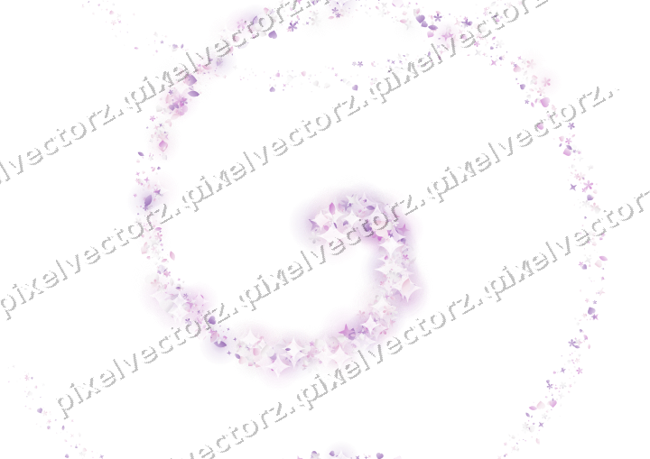 Nahtlose Glitzerspirale aus Sternen und Herzen auf transparentem Grund