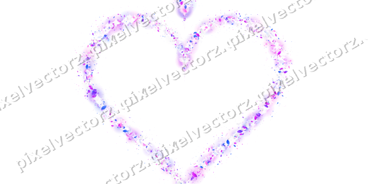 Nahtloses Glitzerherz aus Tropfen in Violett auf transparentem Grund