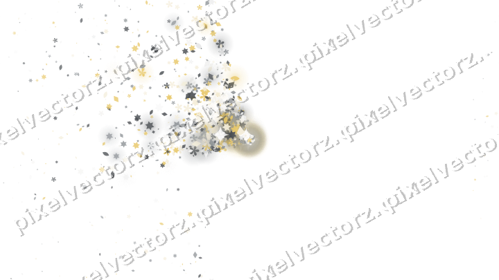 Nahtloser Glitzerfächer aus Sternen und Blüten auf transparentem Grund