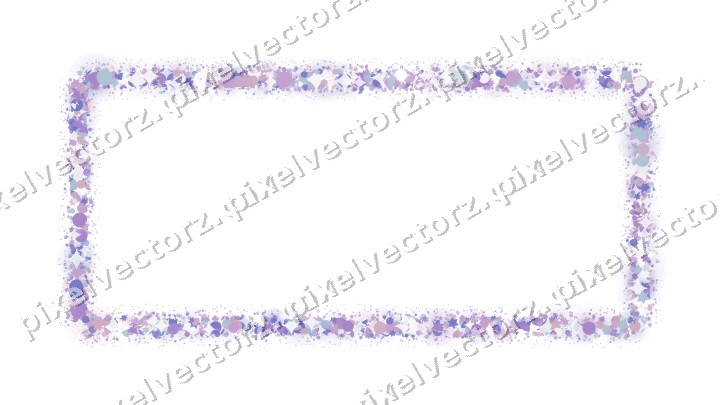 Nahtloser Glitzerrahmen in Violett und Blau auf transparentem Grund